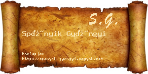 Spányik Gyöngyi névjegykártya