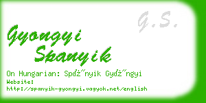 gyongyi spanyik business card